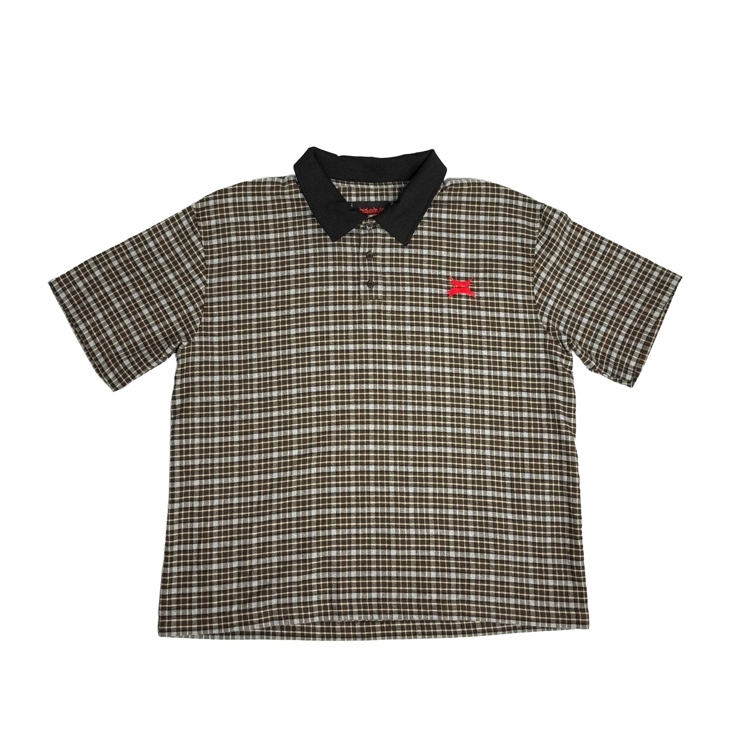 PLAID POLO - BROWN