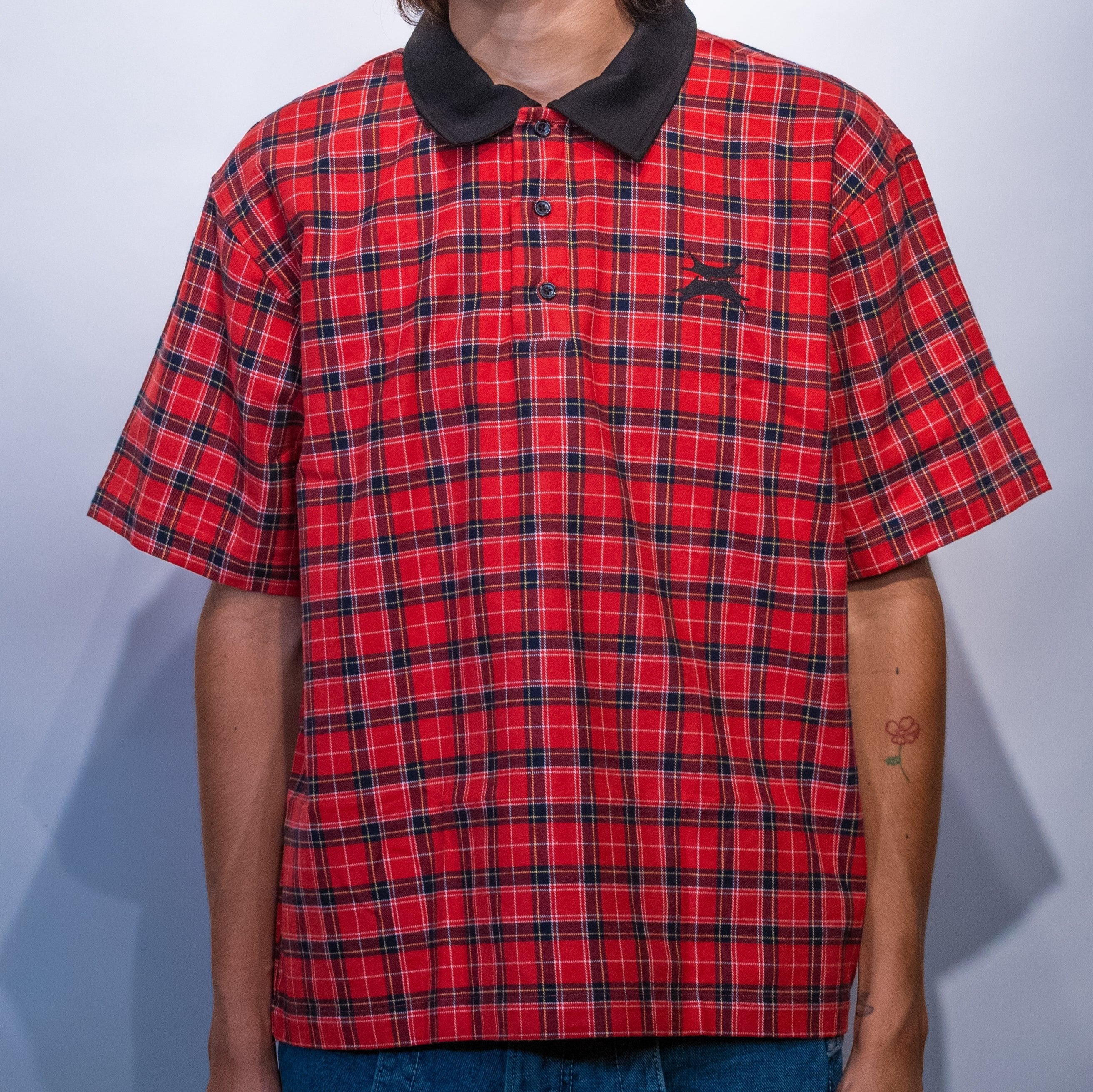 PLAID POLO RED